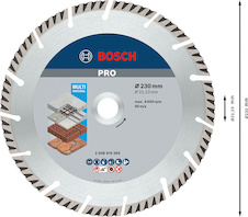 Diamantový řezací kotouč PRO Multi Material, 230 × 22,23 mm