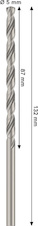 Vrták do kovu PRO Metal HSS-G, 5 × 87 × 132 mm