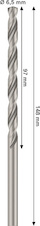 Vrták do kovu PRO Metal HSS-G, 6,5 × 97 × 148 mm