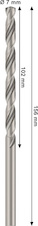 Vrták do kovu PRO Metal HSS-G, 7 × 102 × 156 mm