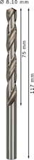 Vrták do kovu PRO Metal HSS-G standardní délky, 8,1 × 75 × 117 mm, 5 ks