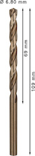 Vrták do kovu PRO Stainless Steel HSS-Co, 6,8 × 69 × 109 mm, 10 ks