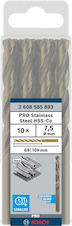 Vrták do kovu PRO Stainless Steel HSS-Co, 7,5 × 69 × 109 mm, 10 ks
