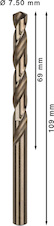 Vrták do kovu PRO Stainless Steel HSS-Co, 7,5 × 69 × 109 mm, 10 ks