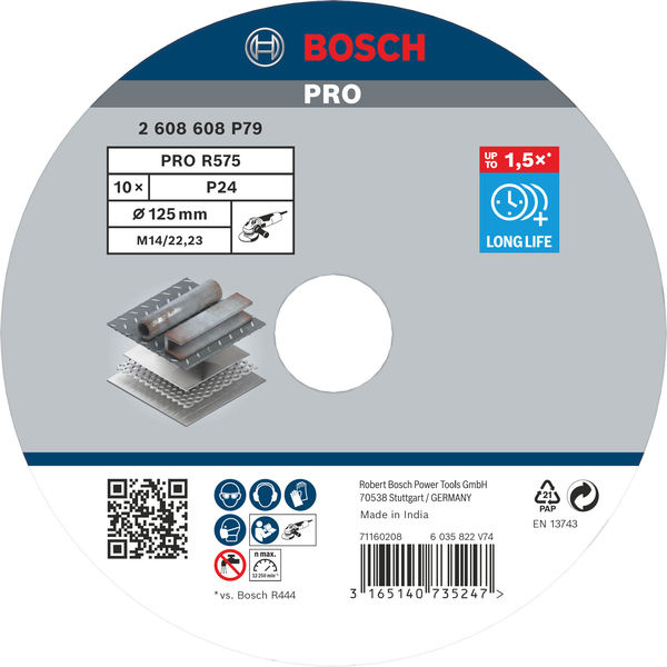 Fíbrový kotouč PRO R575, 125 mm, P24