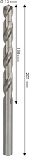 Vrták do kovu PRO Metal HSS-G, 13 × 134 × 205 mm