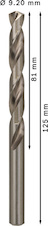 Vrták do kovu PRO Metal HSS-G standardní délky, 9,2 × 81 × 125 mm, 5 ks