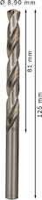 Vrták do kovu PRO Metal HSS-G standardní délky, 8,9 × 81 × 125 mm, 5 ks