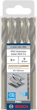 Vrták do kovu PRO Stainless Steel HSS-Co, 9 × 81 × 125 mm, 5 ks