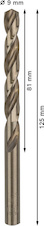 Vrták do kovu PRO Stainless Steel HSS-Co, 9 × 81 × 125 mm, 5 ks