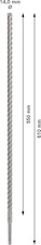 Vrták do betonu PRO SDS plus-5X, 14 × 550 × 610 mm