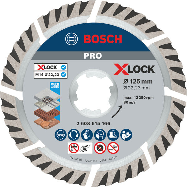 Diamantový řezací kotouč PRO Multi Material, 125 × 22,23 mm, X-Lock