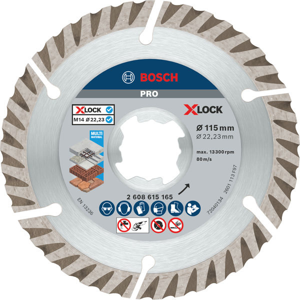 Diamantový řezací kotouč PRO Multi Material, 115 × 22,23 mm, X-Lock