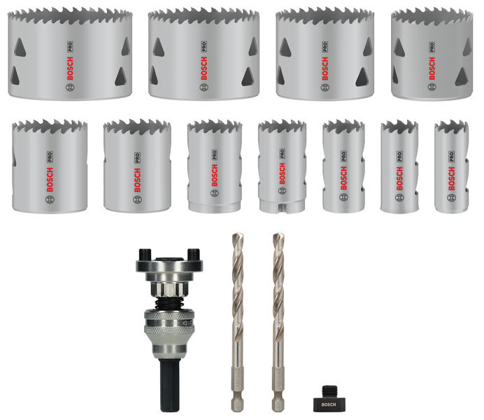 15dílná sada děrovek PRO Multi Material, unašeč Q-Lock