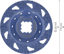 Karbidový hrncový kotouč EXPERT Multi Material, středně hrubý, šikmý, X-LOCK, 115 mm, 22,23 mm