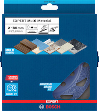 Karbidový hrncový kotouč EXPERT Multi Material, středně hrubý, šikmý, 180 mm, 22,23 mm