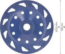 Karbidový hrncový kotouč EXPERT Multi Material, středně hrubý, šikmý, 180 mm, 22,23 mm