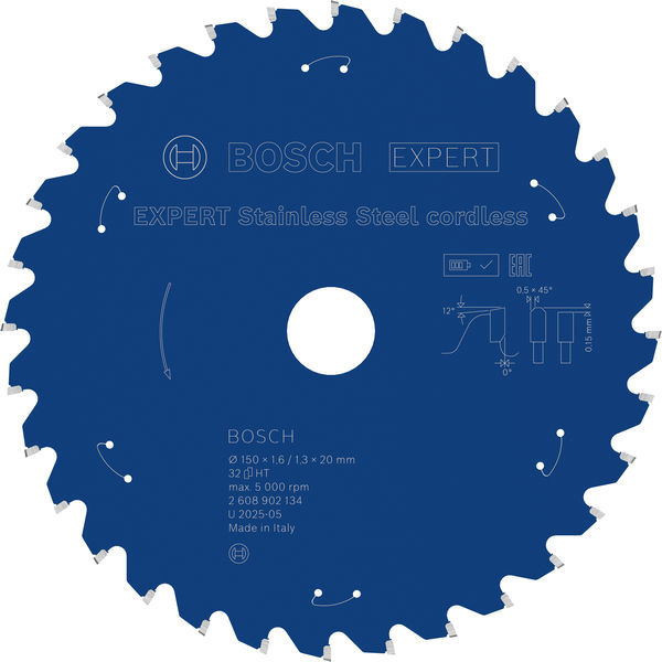 Pilový kotouč EXPERT Stainless Steel cordless, 150 × 1,6/1,3 × 20 mm, T32