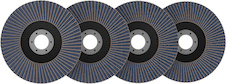 Sada lamelových brusných kotoučů X451, 125 × 22,23 mm, G40; 60; 80; 120, T27, 15 ks