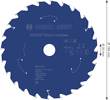 Pilový kotouč EXPERT Wood cordless, 165 × 1,5/1 × 20 mm, T24