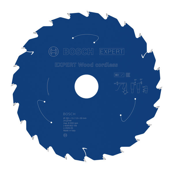 Pilový kotouč EXPERT Wood cordless, 190 × 1,5/1 × 30 mm, T24