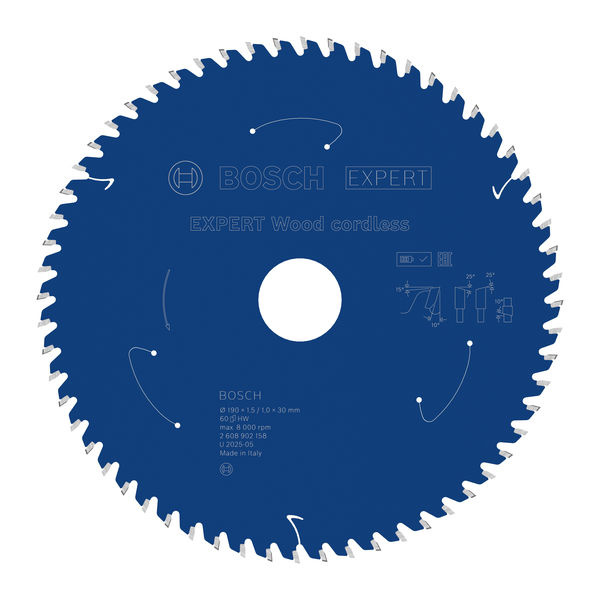 Pilový kotouč EXPERT Wood cordless, 190 × 1,5/1 × 30 mm, T60