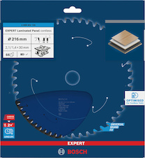 Pilový kotouč EXPERT Laminated Panel cordless, 216 × 2,1/1,4 × 30 mm, T66