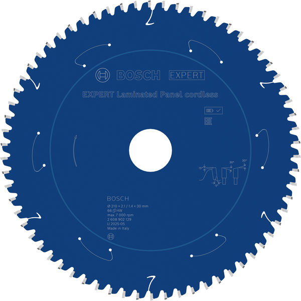 Pilový kotouč EXPERT Laminated Panel cordless, 210 × 2,1/1,4 × 30 mm, T66