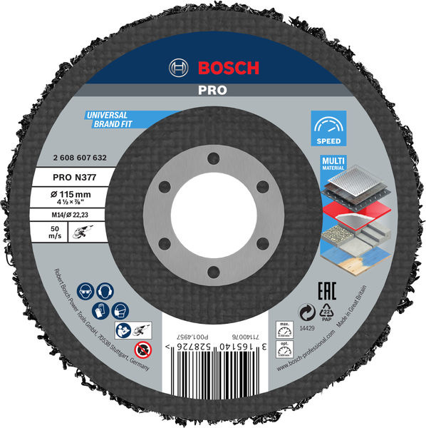 Čisticí kotouč PRO N377, 115 mm, 22,23 mm