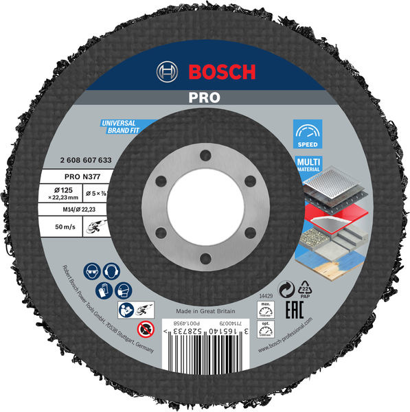 Čisticí kotouč PRO N377, 125 mm, 22,23 mm