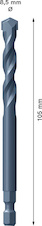 Středicí vrták pro EXPERT Power Change Plus, Ø 8,5, TCT 60 × 105 mm