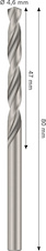 Vrták do kovu PRO Metal HSS-G, 4,6 × 47 × 80 mm
