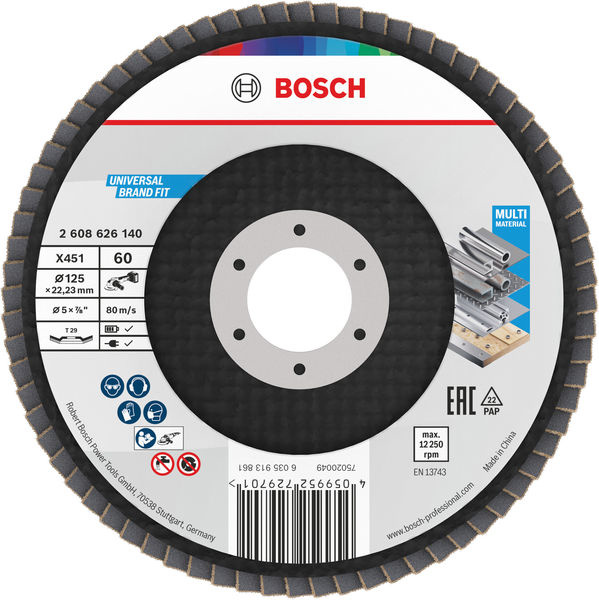 Lamelový brusný kotouč X451, 125 × 22,23 mm, G60, T29, 15 ks