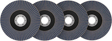 Sada lamelových brusných kotoučů X451, 125 × 22,23 mm, G40; 60; 80; 120, T29, 60 ks