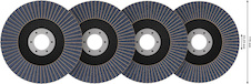 Sada lamelových brusných kotoučů X451, 115 × 22,23 mm, G40; 60; 80; 120, T29, 15 ks