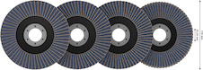 Sada lamelových brusných kotoučů X451, 115 × 22,23 mm, G40; 60; 80; 120, T27, 60 ks