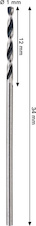 Vrták do kovu Metal HSS, 1 × 12 × 34 mm, stopka CYL, 2 ks