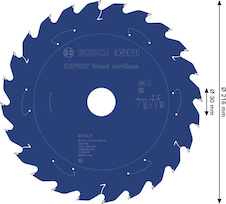 Pilový kotouč EXPERT Wood cordless, 216 × 2/1,4 × 30 mm, T24