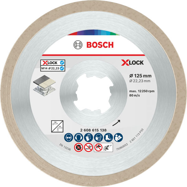 Řezací kotouč na keramiku, 125 × 7 mm, otvor X-Lock