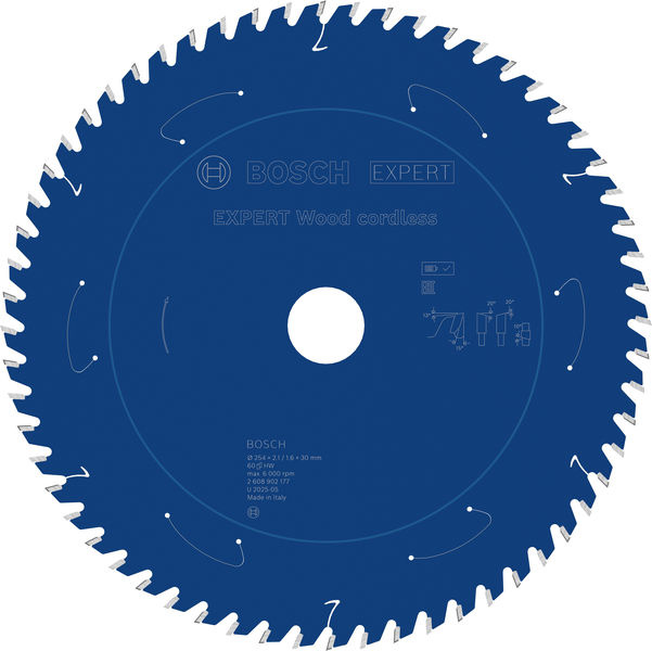 Pilový kotouč EXPERT Wood cordless, 254 × 2,1/1,6 × 30 mm, T60