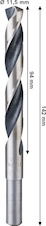 Vrták do kovu Metal HSS, 11,5 × 94 × 142 mm, zúžená stopka CYL