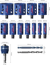 Sada děrovek EXPERT Multi Material Power Change Plus, 20; 22; 25; 32; 35; 40; 44; 51; 60; 68; 76 × 60 mm, 14 ks