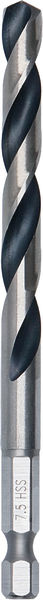 Vrták do kovu Metal HSS, 7,5 × 69 × 109 mm, zúžená stopka HEX ¼"