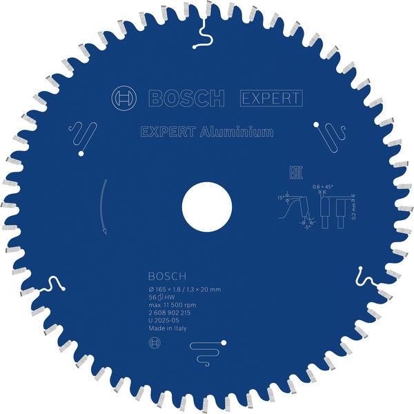 Pilový kotouč EXPERT Aluminium pro okružní pilu, 165 × 1,8/1,3 × 20 mm, T56