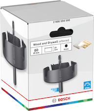 Děrovka na dřevo a sádrokarton s upínacím krkem, 80 x 25 mm