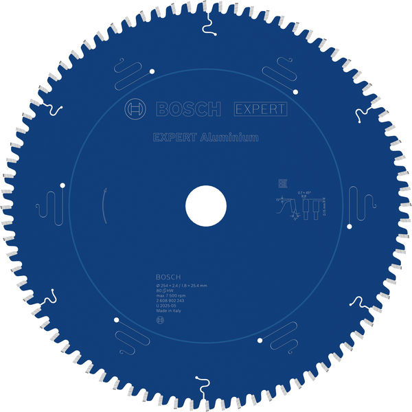 Pilový kotouč EXPERT Aluminium pro okružní pilu, 254 × 2,4/1,8 × 25,4 mm, T80