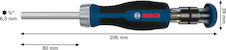 Bitový ráčnový šroubovák se zásobníkem, 12 ks bitů