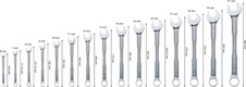 Sada kombinovaných klíčů, 6–21 mm, 15 ks