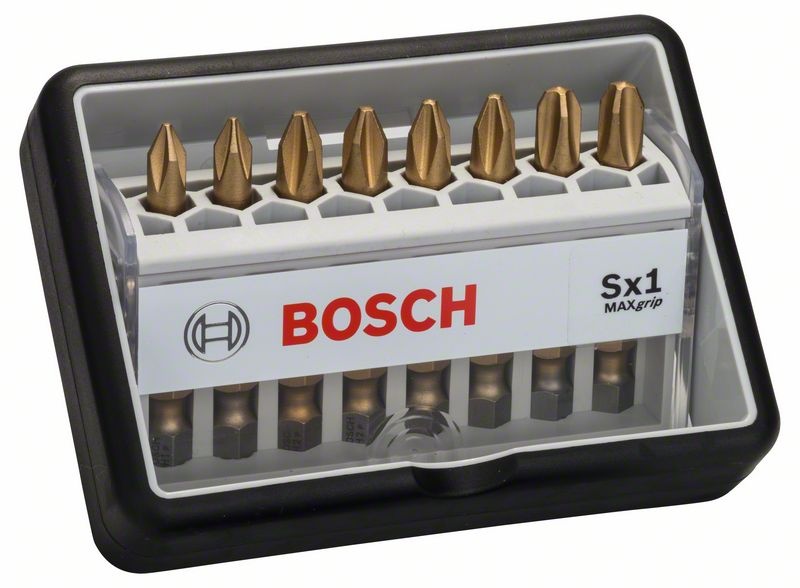 Bosch 8dílná sada šroubovacích bitů, Robust Line, Sx Max Grip