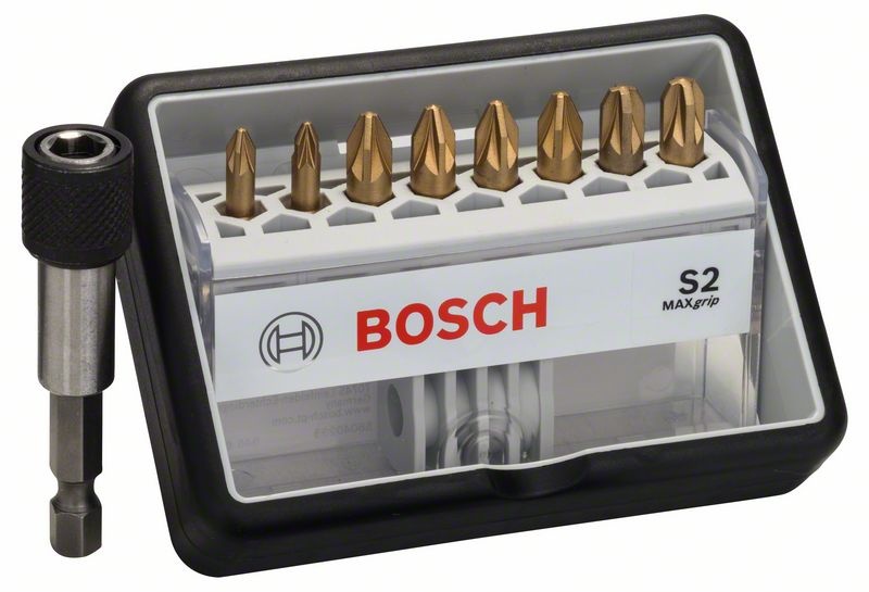 Bosch (8+1)dílná sada šroubovacích bitů Robust Line, S Max Grip